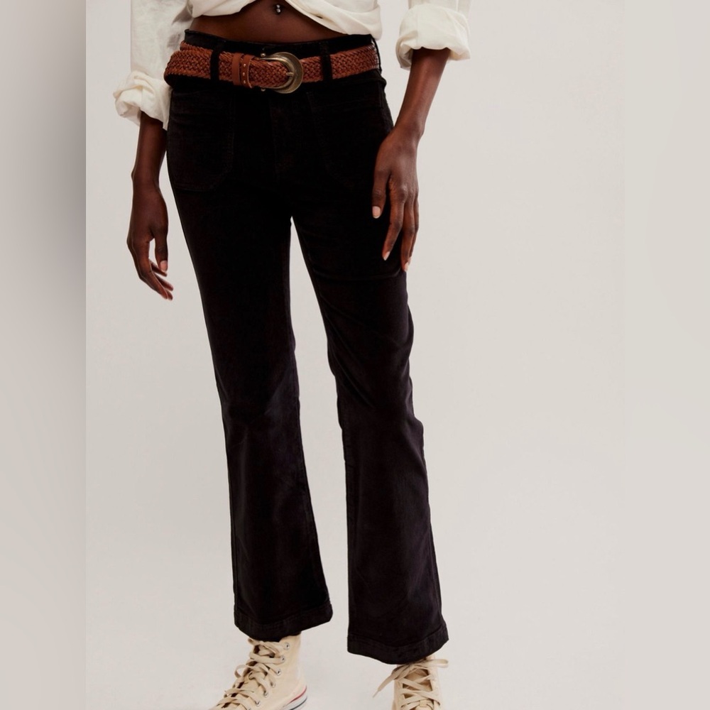 Free people High Time Velvet Kick Flare Pants size 6 NWT